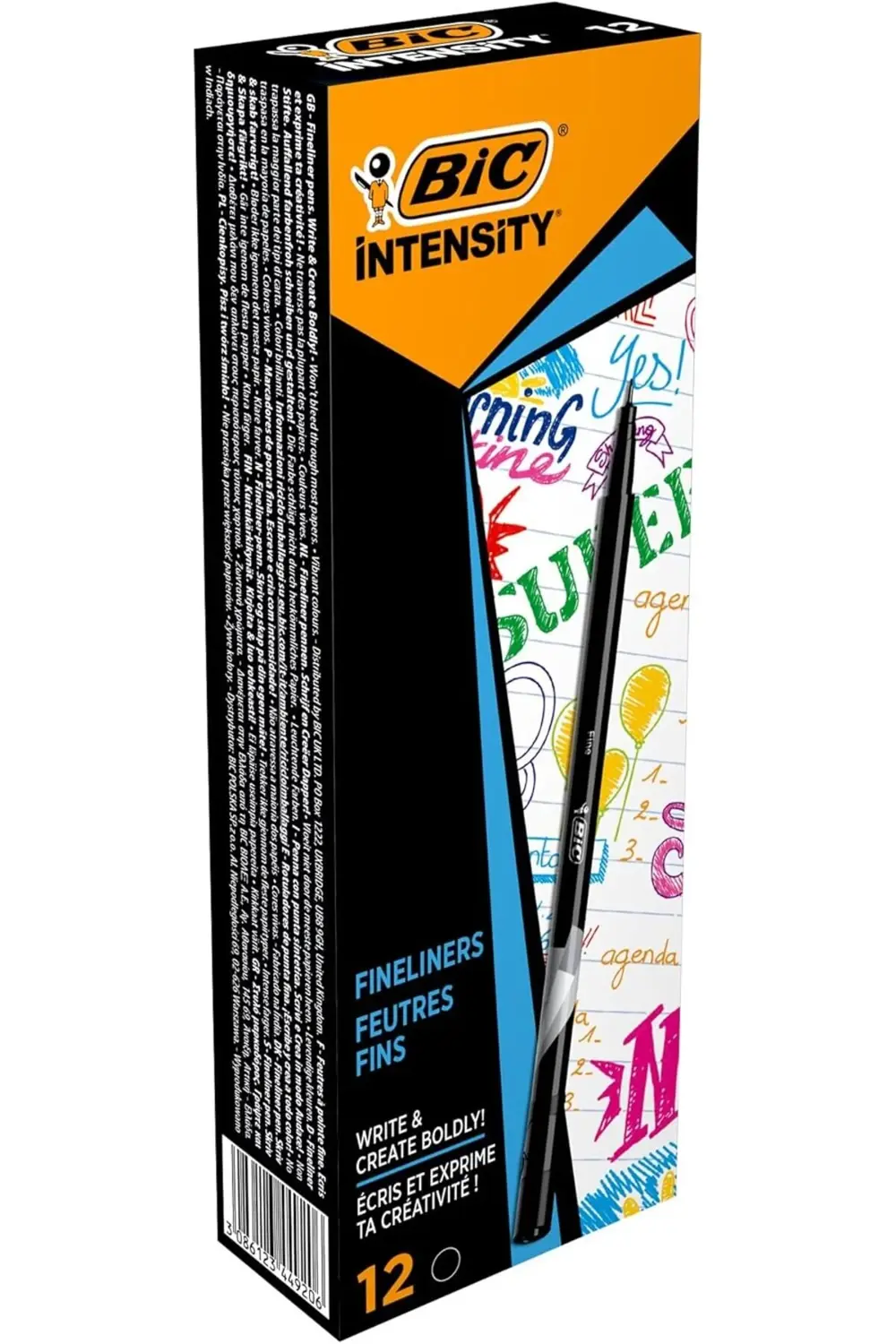 elizzashop Intensity Fine Liner İnce Uçlu Siyah Keçeli Kalem 12'l