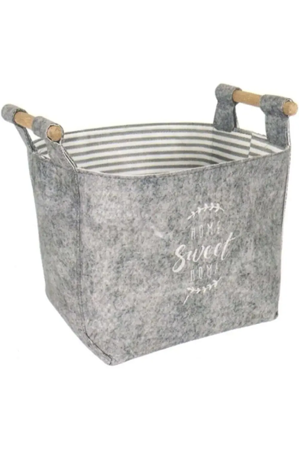 elizzashop Keçe Tahta Saplı Düzenleyici Sepet - Çok Amaçlı Saklam