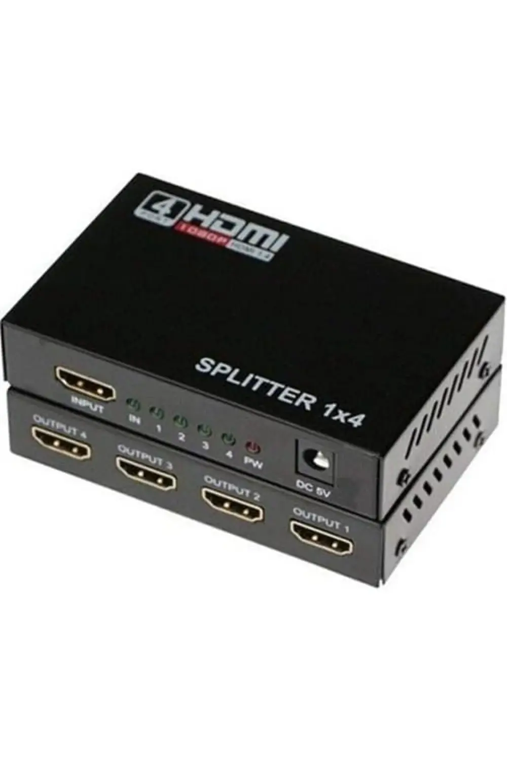 elizzashop Plus PX-5004 1080P 2K 4K UHD 4 Port HDMI Splitter (Ada