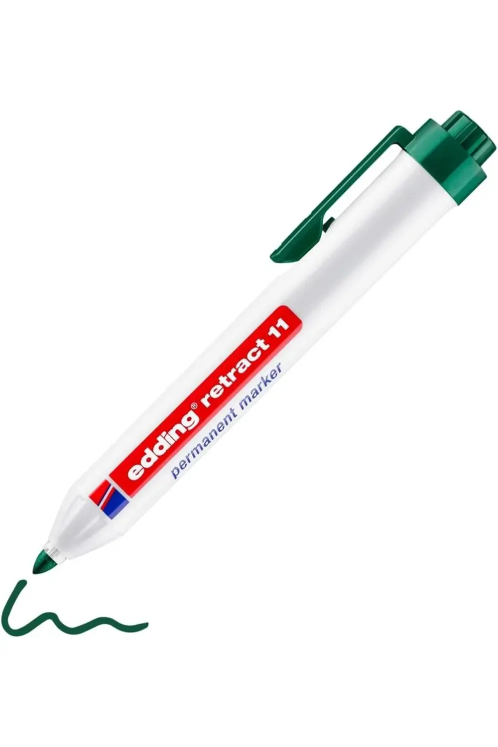 elizzashop retract 11 permanent markör - yeşil - 1 kalem - yuvarl