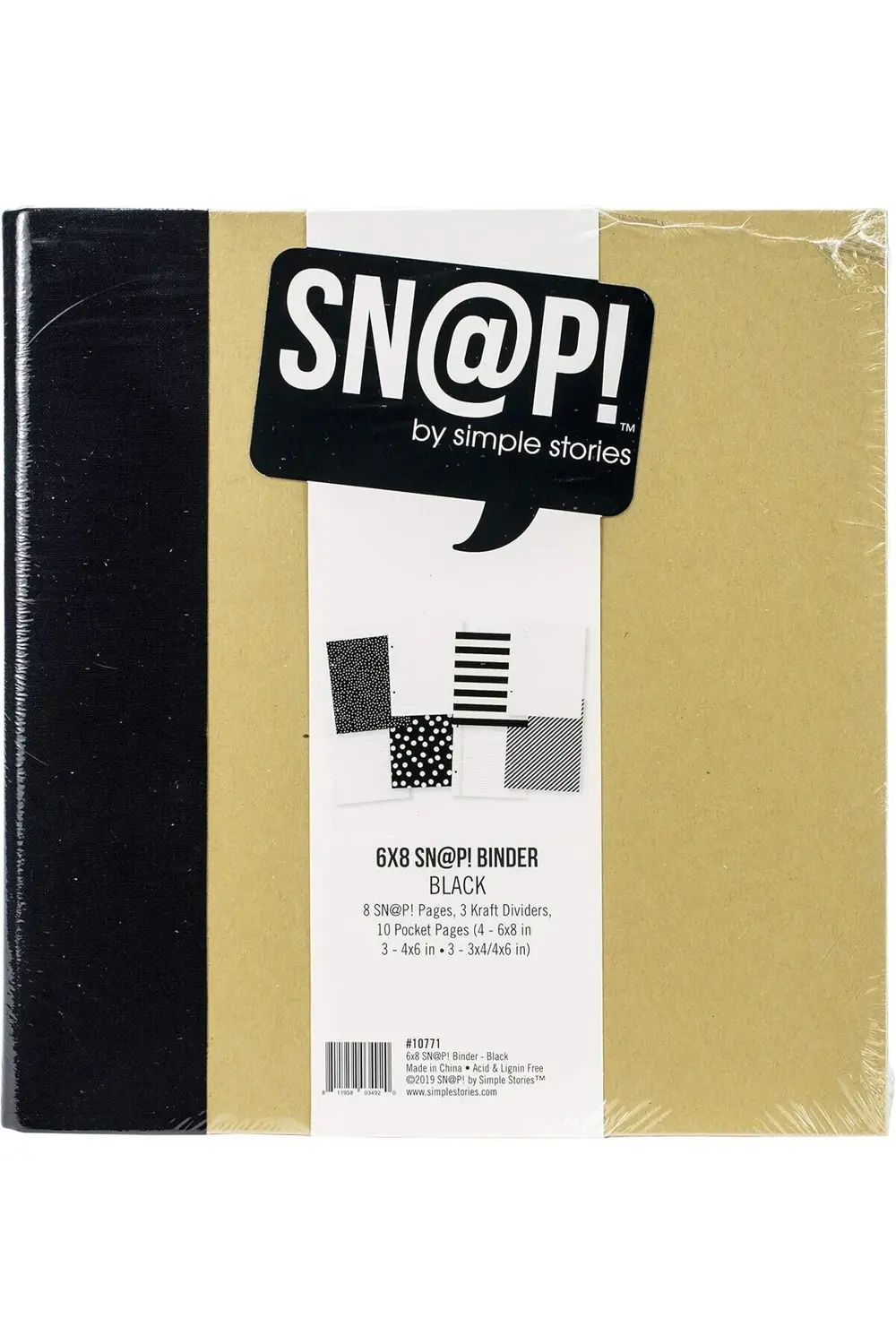 elizzashop Stories 10771 Snap Binder SN@P 6 x 8, siyah, tek boy e