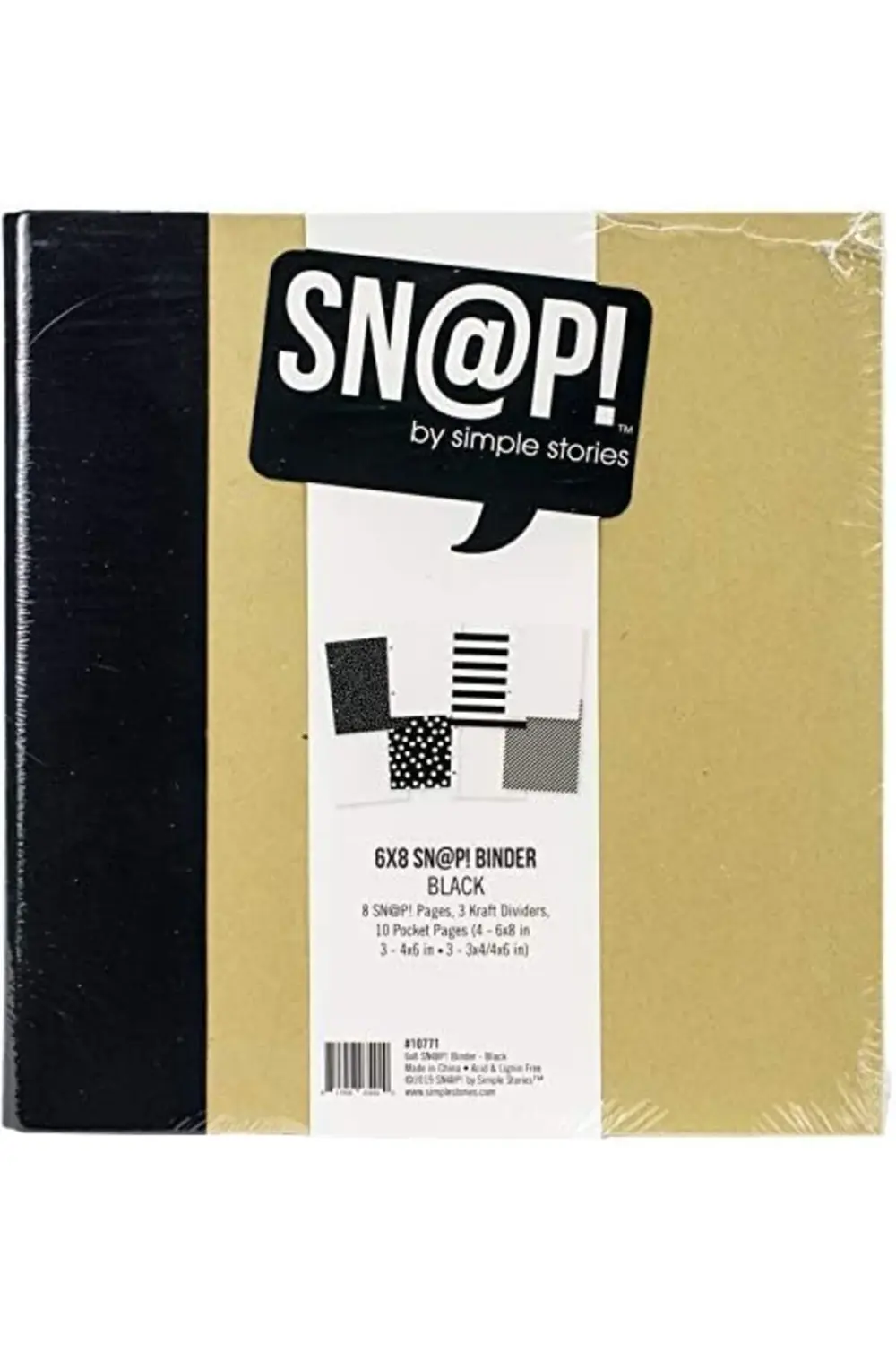 elizzashop Stories 10771 Snap Binder SN@P 6 x 8, siyah, tek boy e