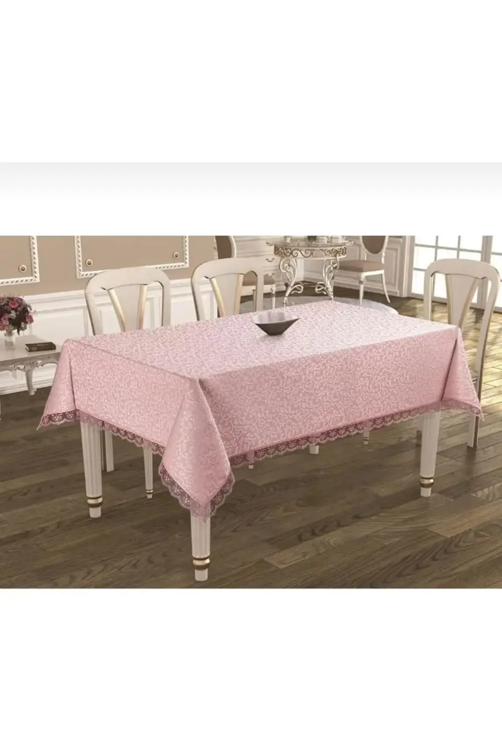 elizzashop Tekstil Dantelli Leke Tutmayan Dertsiz Kumaş Masa Örtü