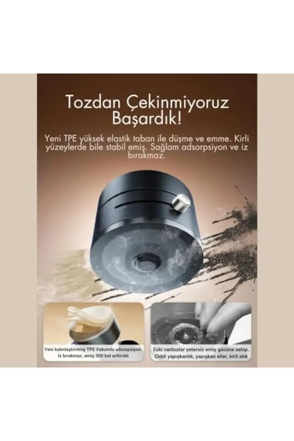 elizzashop Tüm Yüzeylere Uyumlu Sök Tak Vantuzlu Magnetic Araç İç