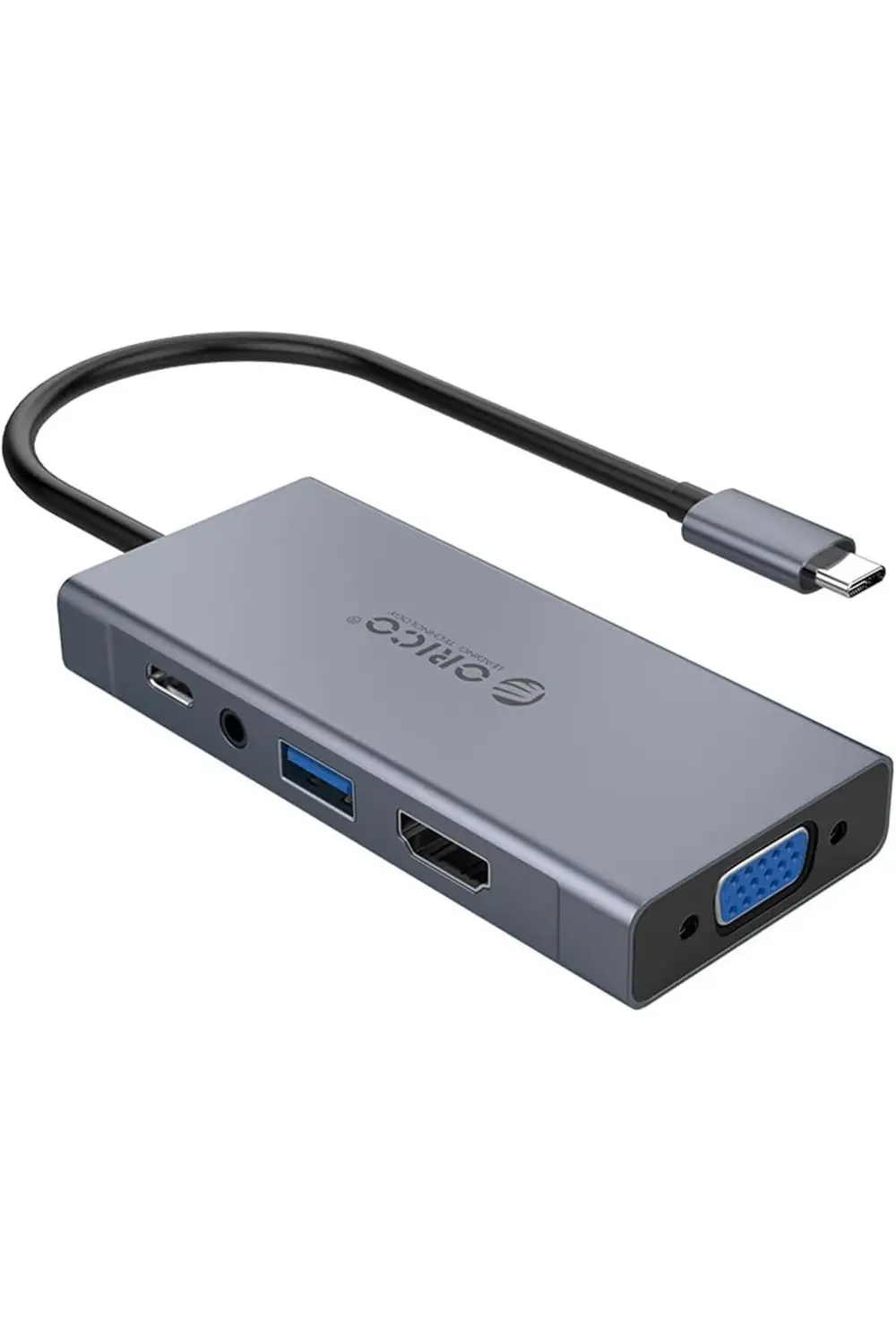 elizzashop Type-C to USB 3.0 HDMI VGA AUX PD Çoklayıcı Dönüştürüc
