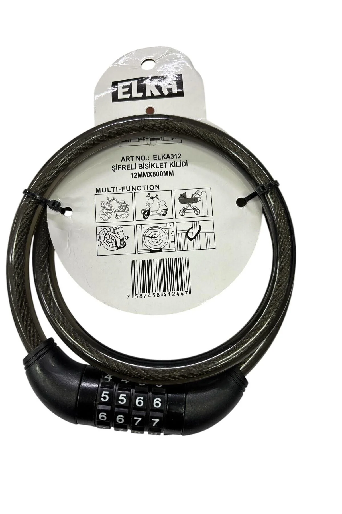Elka 312 Şifreli Bisiklet Kilidi 80 cm