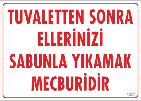 Ellerinizi Yıkayınız Uyarı Levhası 25x35 KOD:1201 Fiyatı, Yorumları ve Özellikleri