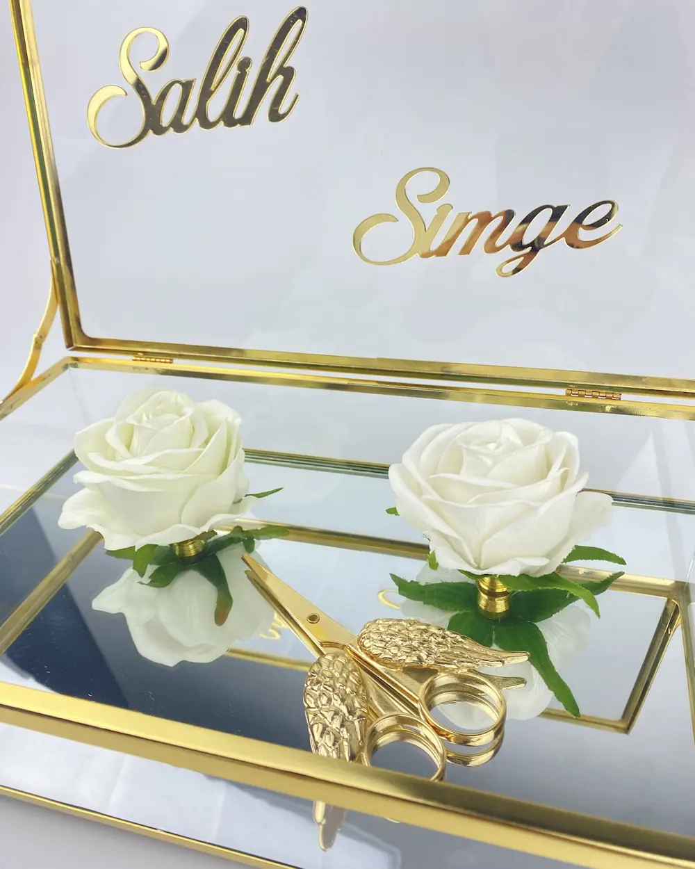 Elm Cam Kutu Söz Nişan Tepsisi Elm Cam Kutu Söz Nişan Tepsisi