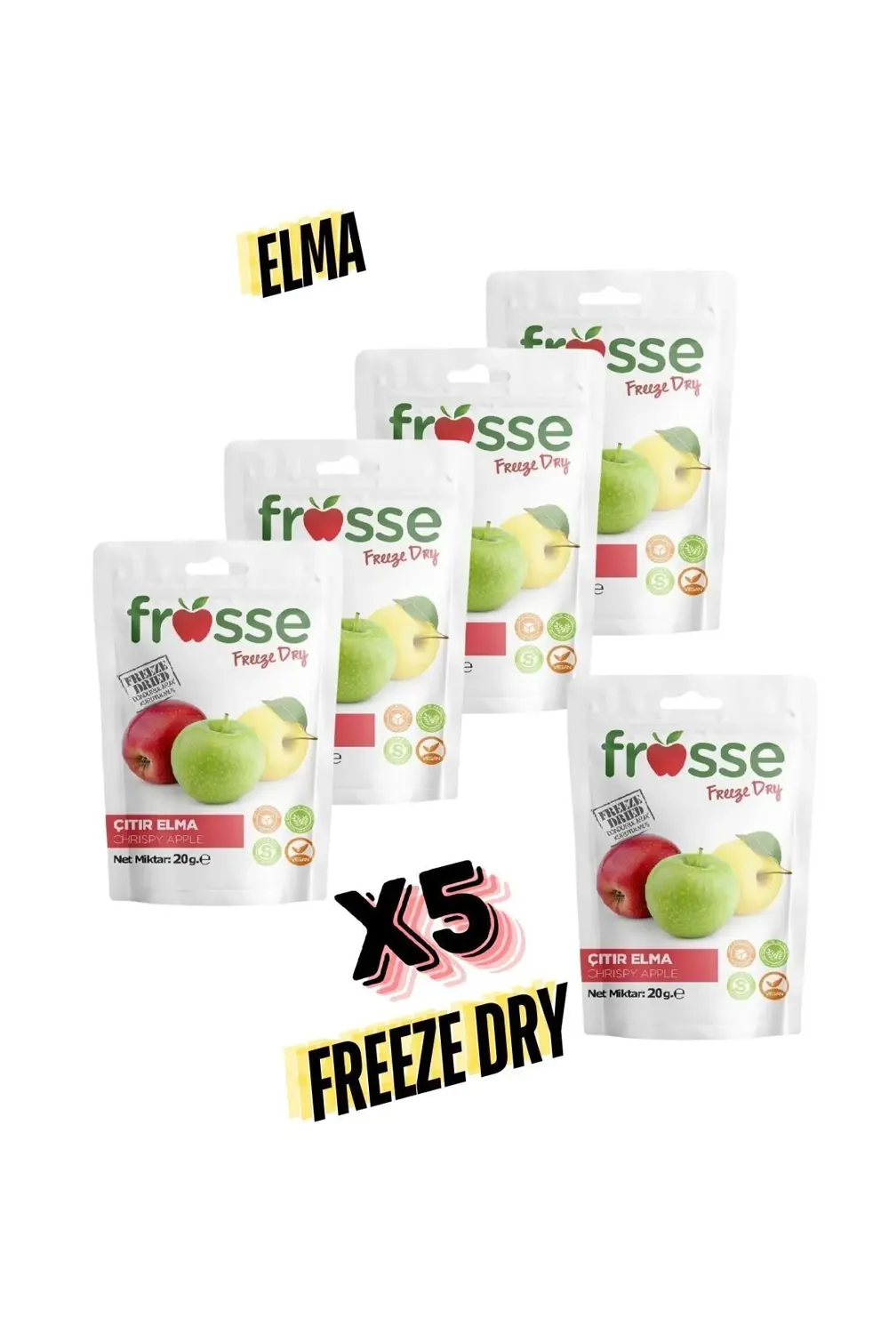 Elma Kıtırı - Freeze Dried - Üretici Firmadan Dondurularak Kurutu