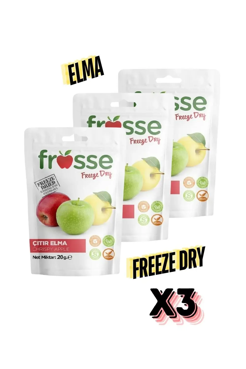 Elma Kıtırı - Freeze Dried - Üretici Firmadan Dondurularak Kurutu