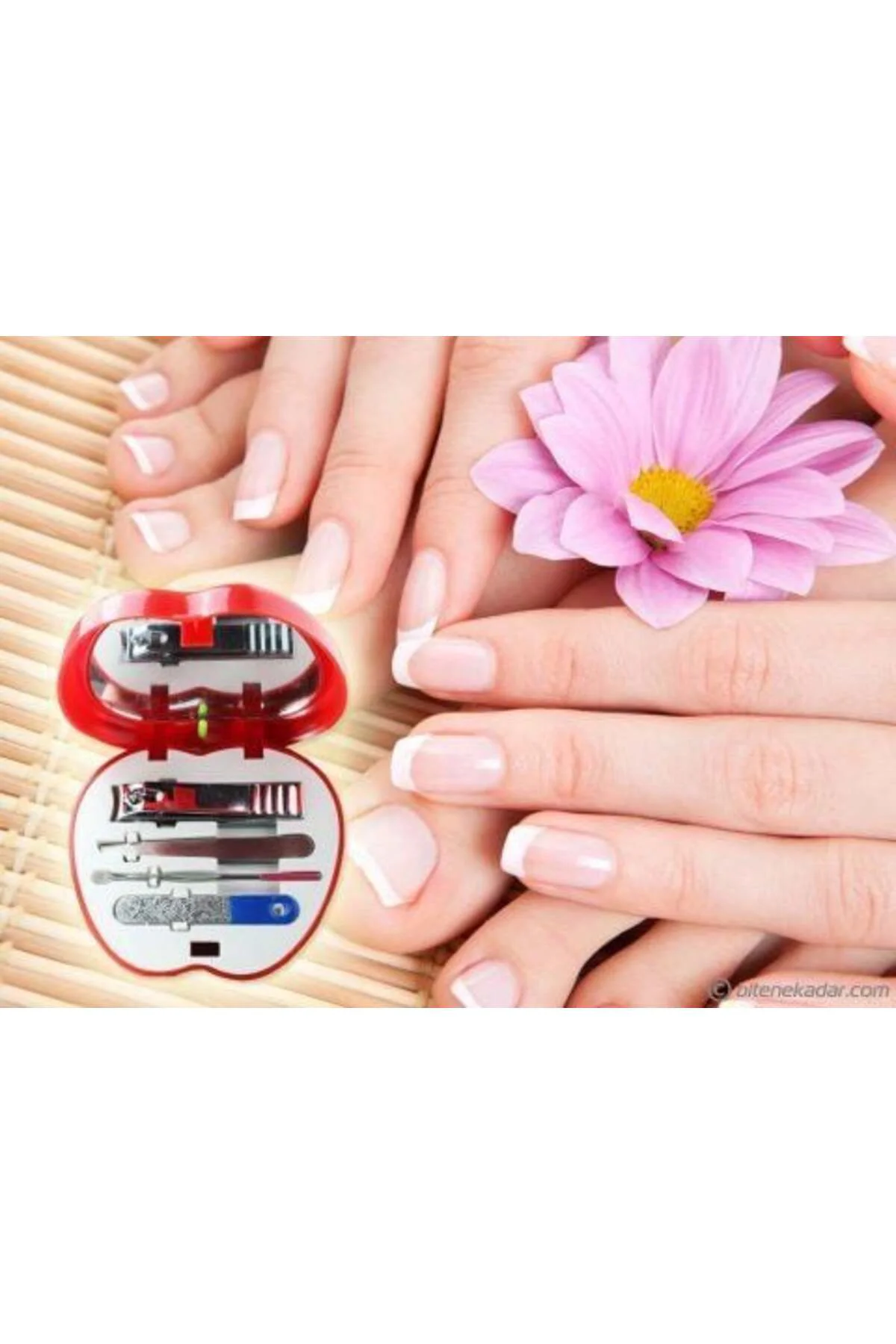 Elma Şeklinde 4 Parça Aynalı Manikür Seti
