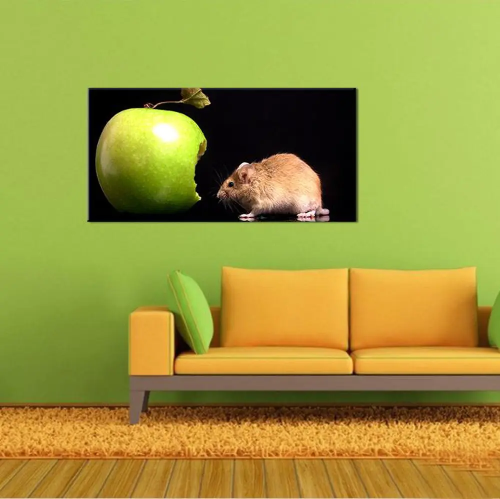 Elma Ve Hamster Kanvas Tablo Elma Ve Hamster Kanvas Tablo
