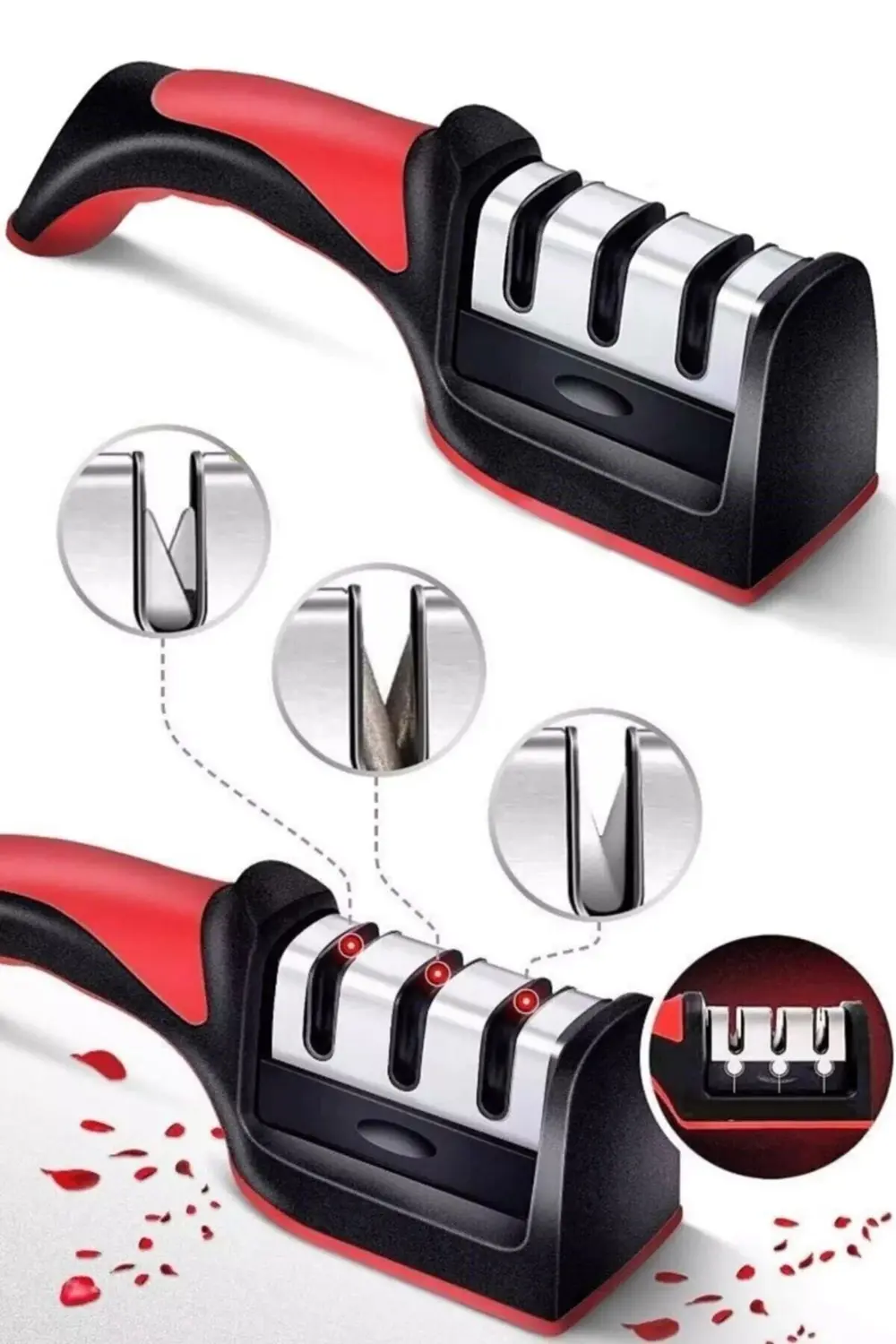 Elmas Bıçak Bileme Aleti, 3 Açılı, Profesyonel, El Bıçakları İçin