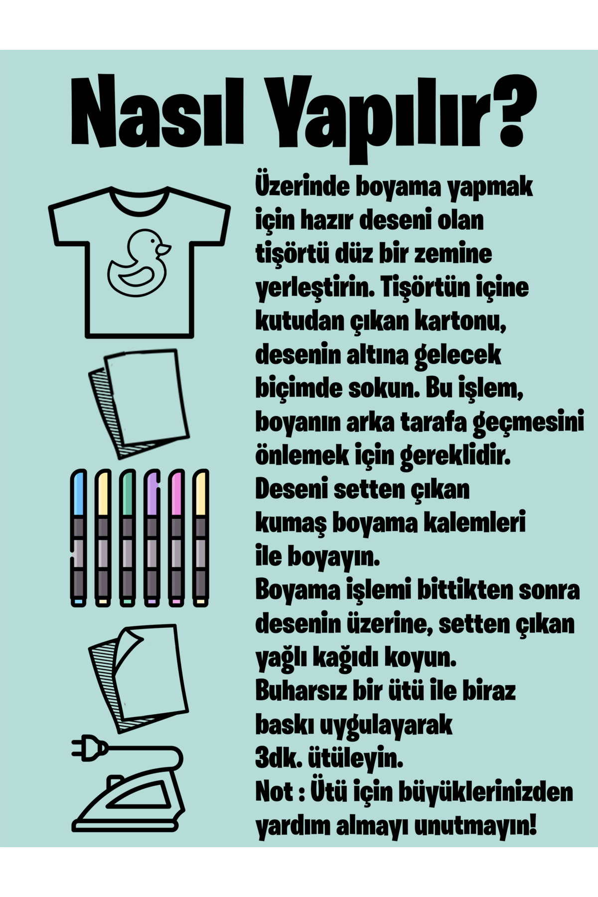 Elsa Desenli Çocuklar İçin Tişört Boyama Seti Fırçalı Full Set
