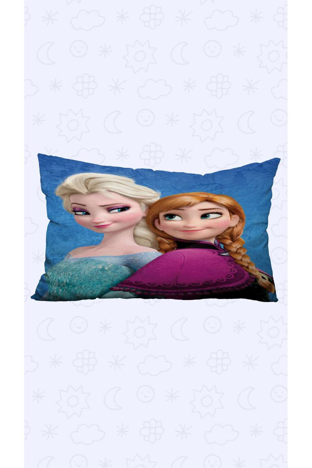 Evan Home Elsa Ve Anna Desenli Çocuk Odasi Takim Perde (İki Kanat),Yatak Örtüsü,Yastik,Kirlent ,Hali,Tablo