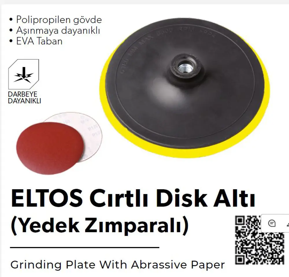 ELTOS CIRTLI DİSK ALTI 180mm YEDEK ZIMPARALI ELTOS CIRTLI DİSK ALTI 180mm YEDEK ZIMPARALI