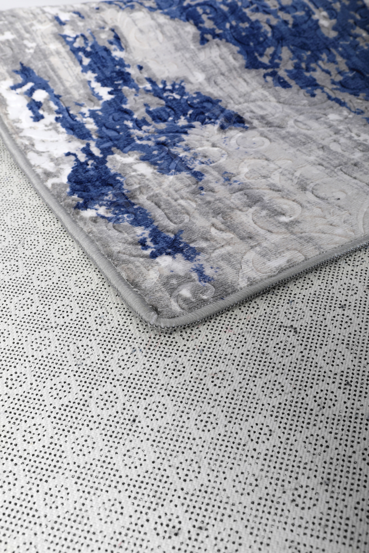 Embos Halı Lacivert Yıkanabilir Kaymaz Kesme Ince Yolluk 100x150