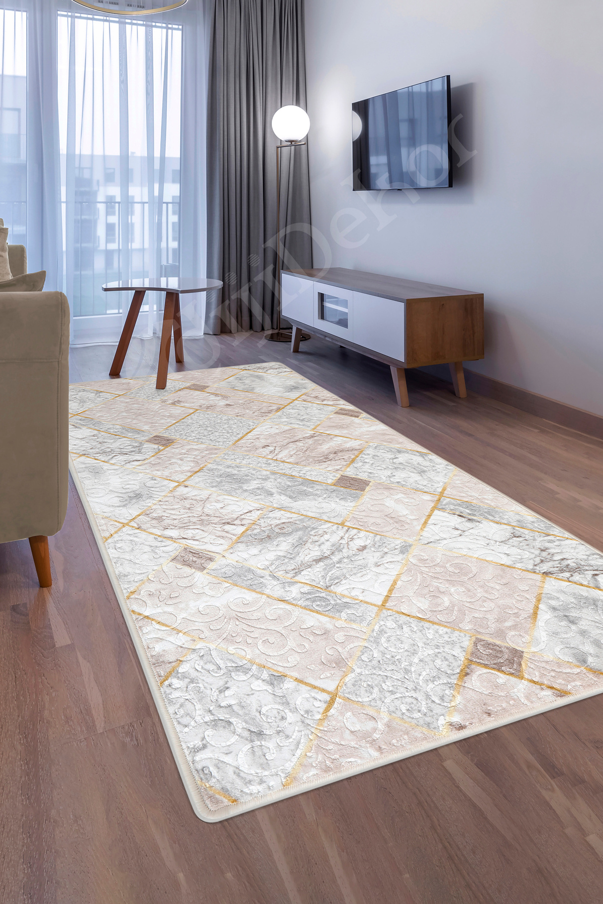 Embos Halı VİZON Yıkanabilir Kaymaz Kesme Ince Yolluk 120x150