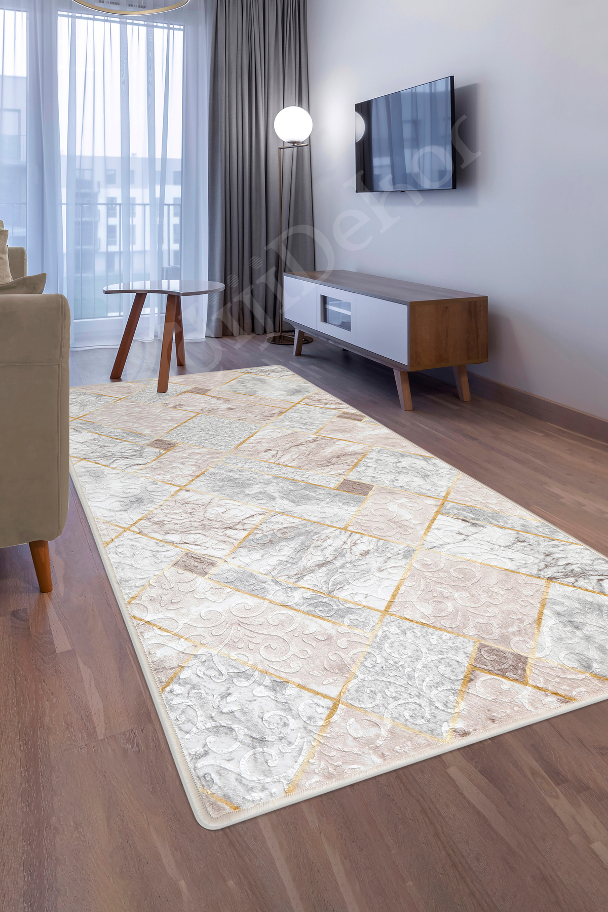 Embos Halı VİZON Yıkanabilir Kaymaz Kesme Ince Yolluk 160x250 (4 metrekare)