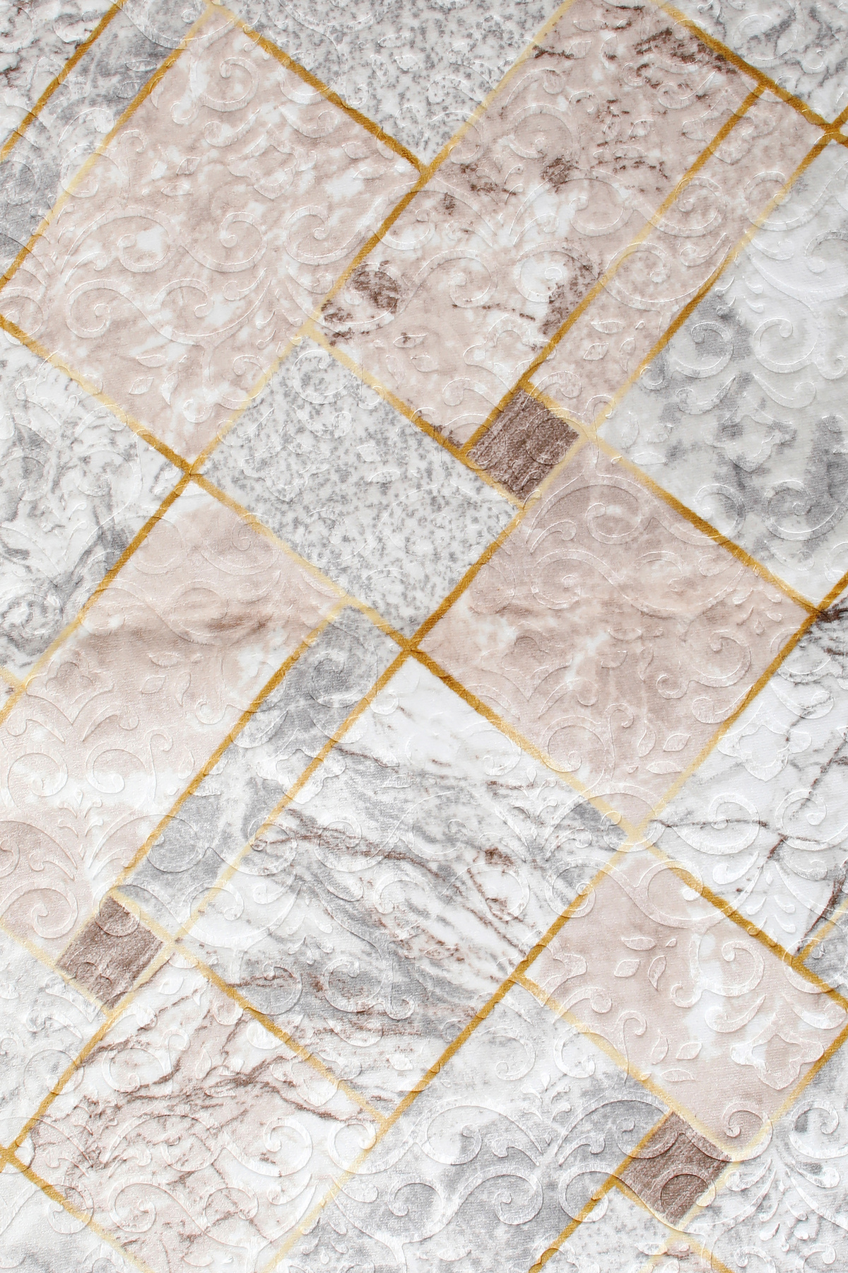 Embos Oval Saçaklı Halı Açık VİZON Silinebilir 120x200 (3 m2)