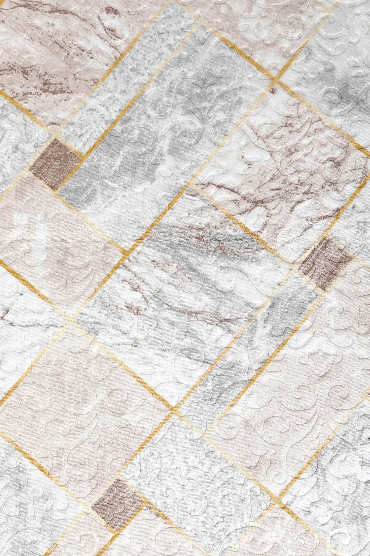 Embos Oval Saçaksız Halı Açık VİZON Silinebilir Yolluk 150x200 - Görsel 3