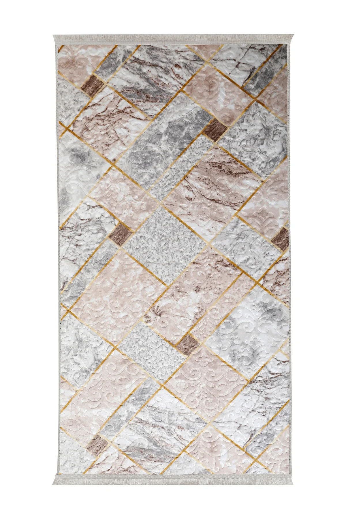 Embos Saçaklı Halı Açık VİZON Silinebilir 60x200 Embos Saçaklı Halı Açık VİZON Silinebilir 60x200