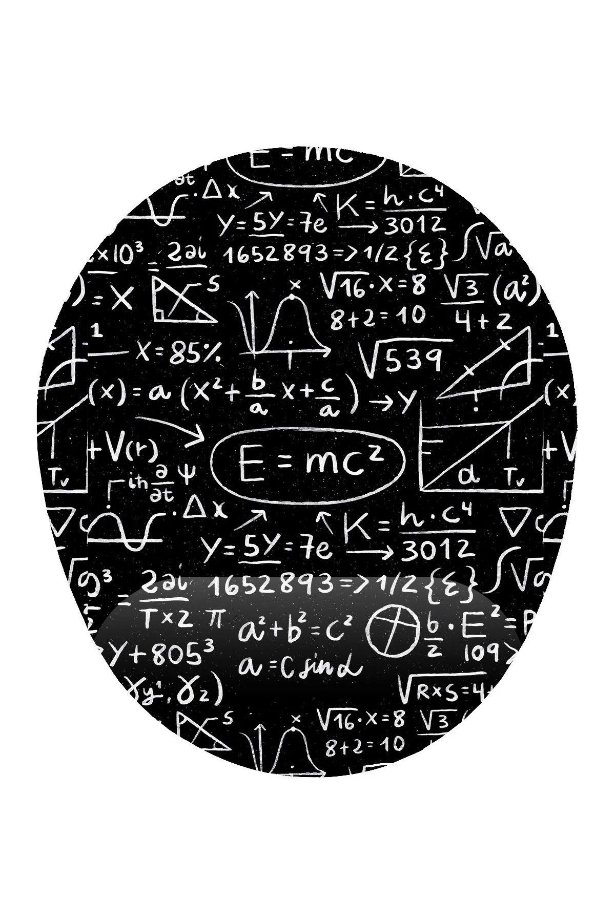 E=mc2 ve Formül Bilek Destekli Mouse Pad Ergonomik Kaymaz Taban Mousepad Fare Altlığı