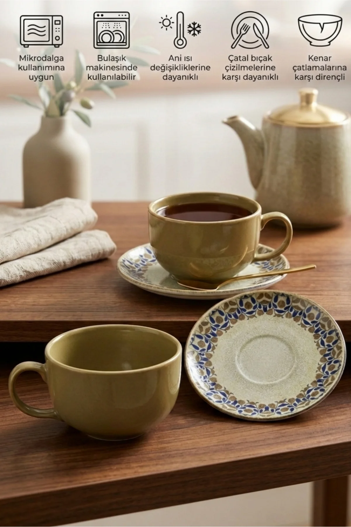 Emerald Çay-Kahve-Cappucino 2 Kişilik 4 Parça Fincan Seti Profesy Emerald Çay-Kahve-Cappucino 2 Kişilik 4 Parça Fincan Seti Profesy