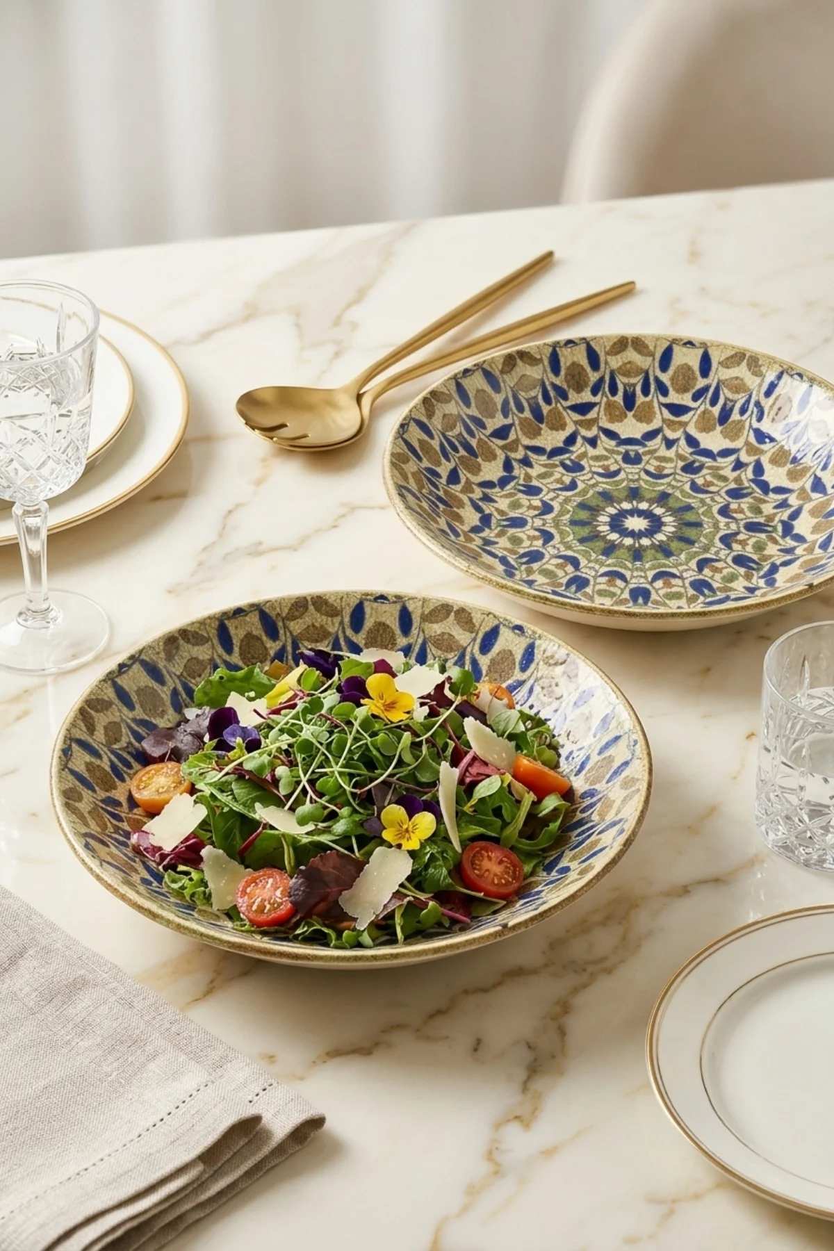 Emerald Mix Pergamon Çukur Salata Makarna Tabağı 26 cm 2 Adet Pro