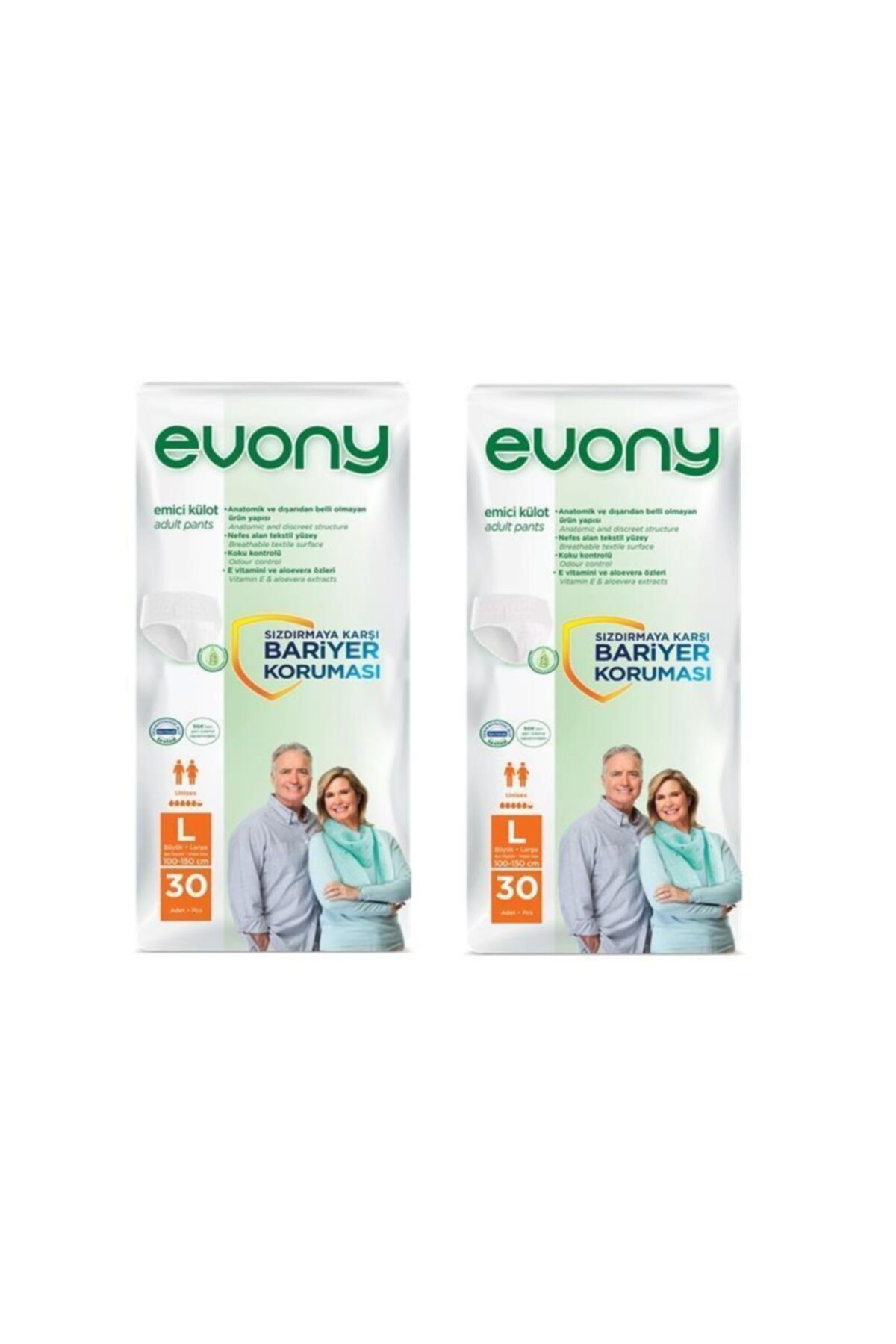 Evony Emici Külot Büyük Large 5.5 Damla 30'Lu 2 Paket 60 Adet