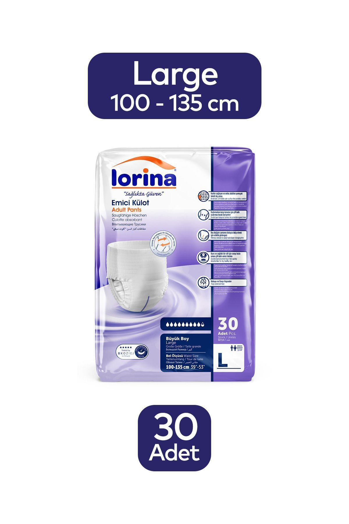 Lorina Emici Külot Hasta Bezi Large 30 Adet