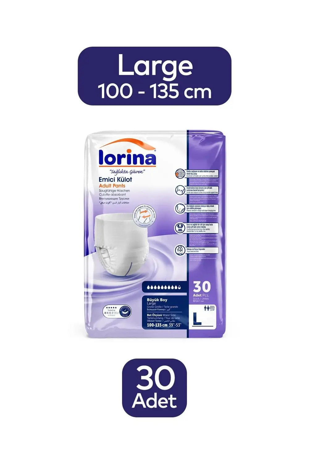 Emici Külot Hasta Bezi Large 30 Adet