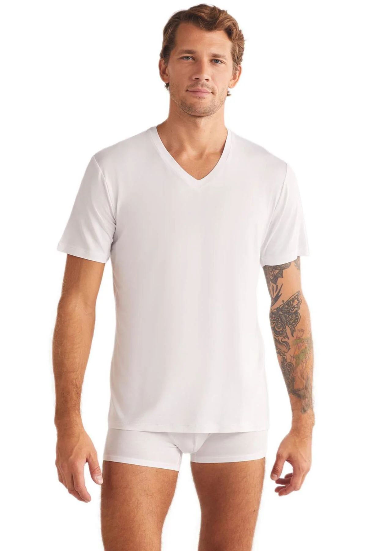 Emilio V Yaka Modal Erkek Lacivert Tshirt Emilio V Yaka Modal Erkek Lacivert Tshirt