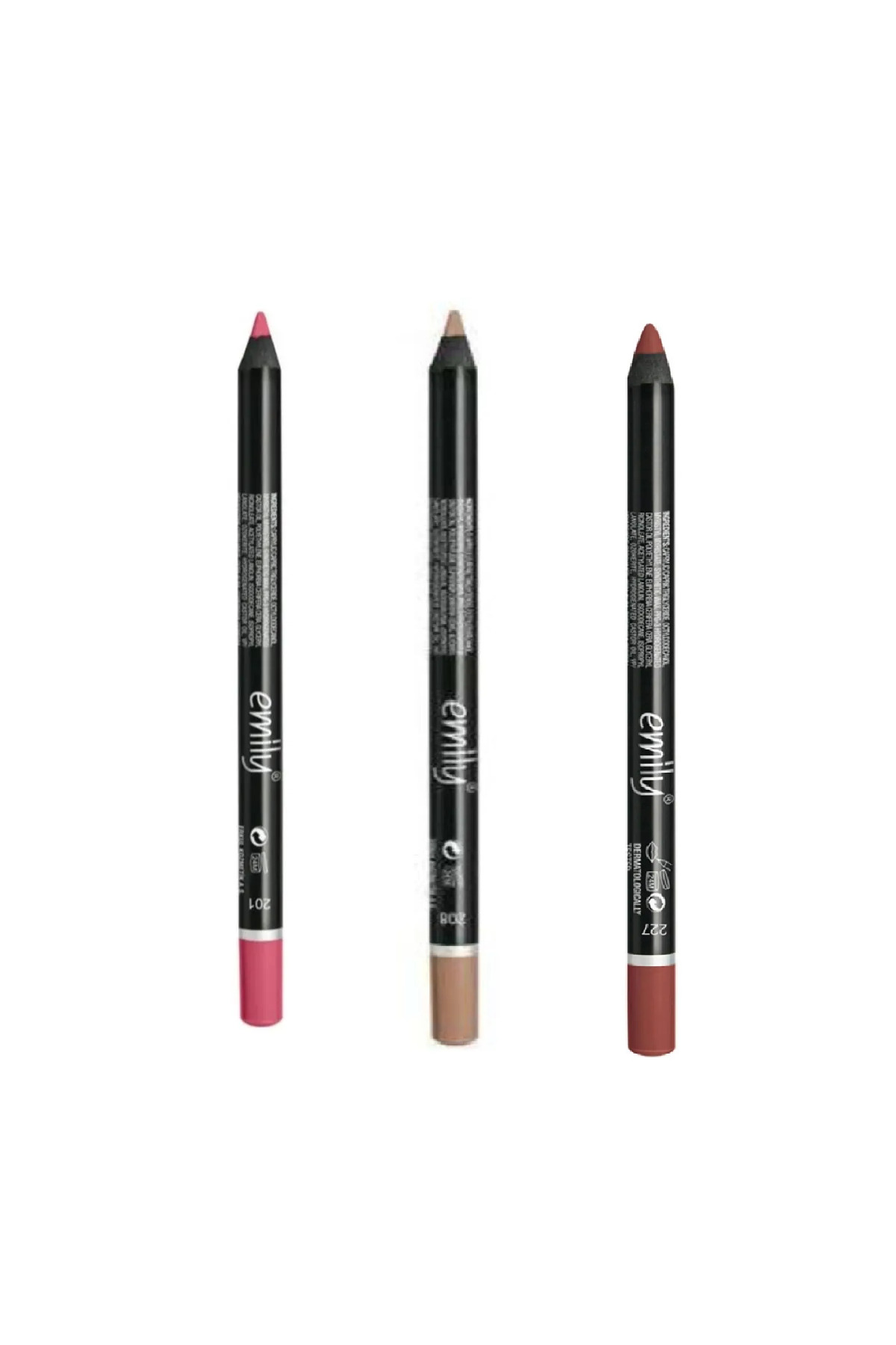 EMİLY 3'LÜ DUDAK KALEMİ NO: 201-208-227