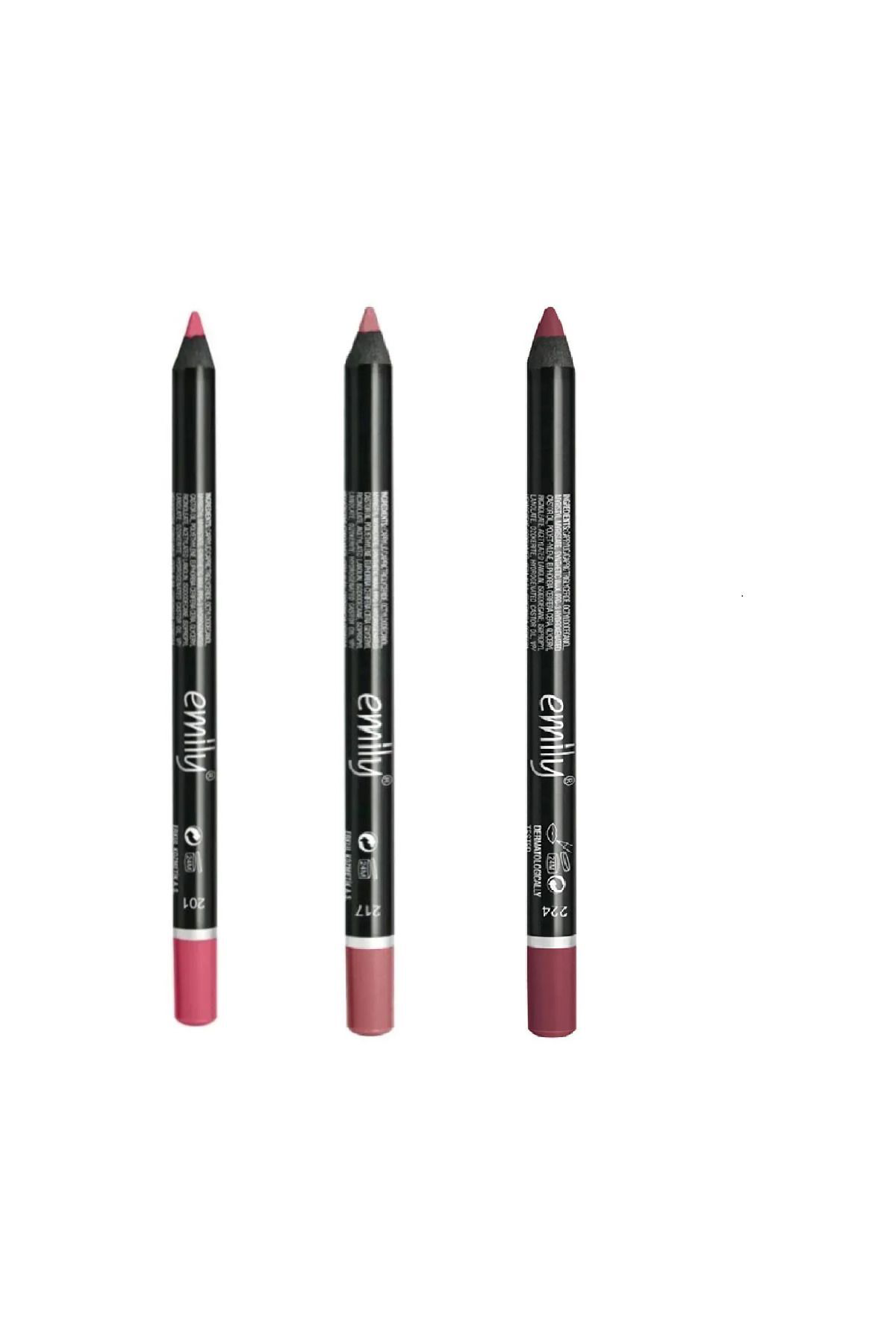 EMİLY 3'LÜ DUDAK KALEMİ NO: 201-217-224