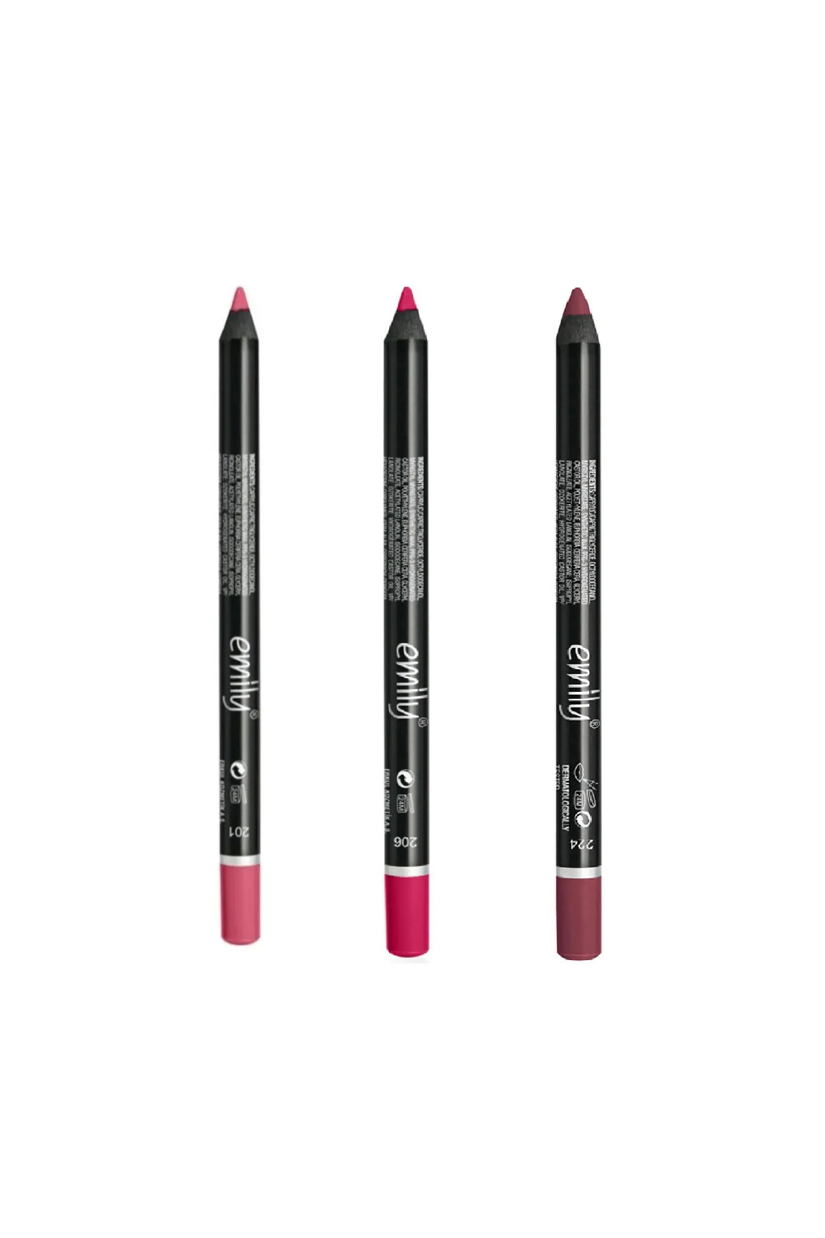 EMİLY 3'LÜ DUDAK KALEMİ NO: 201-206-224