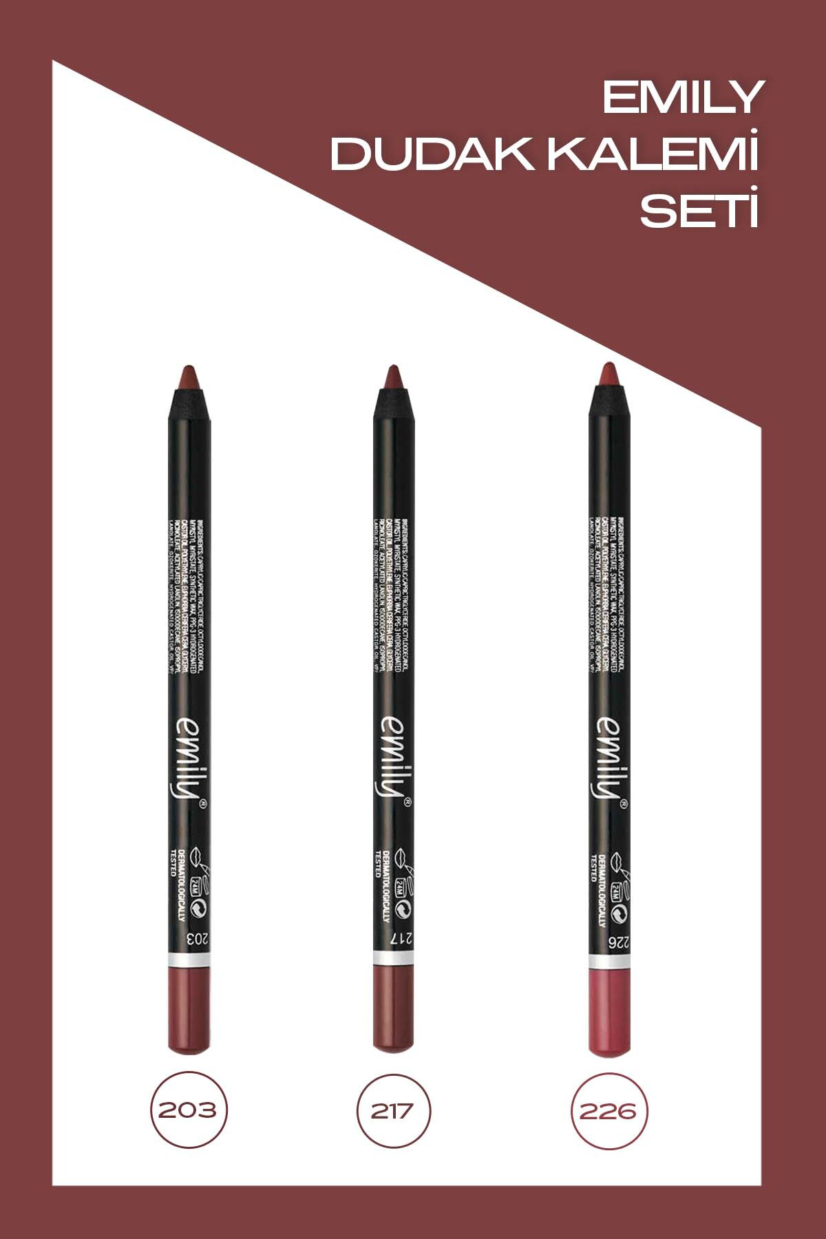 Emily Dudak Kalemi 3'lü Set No:203-217-226