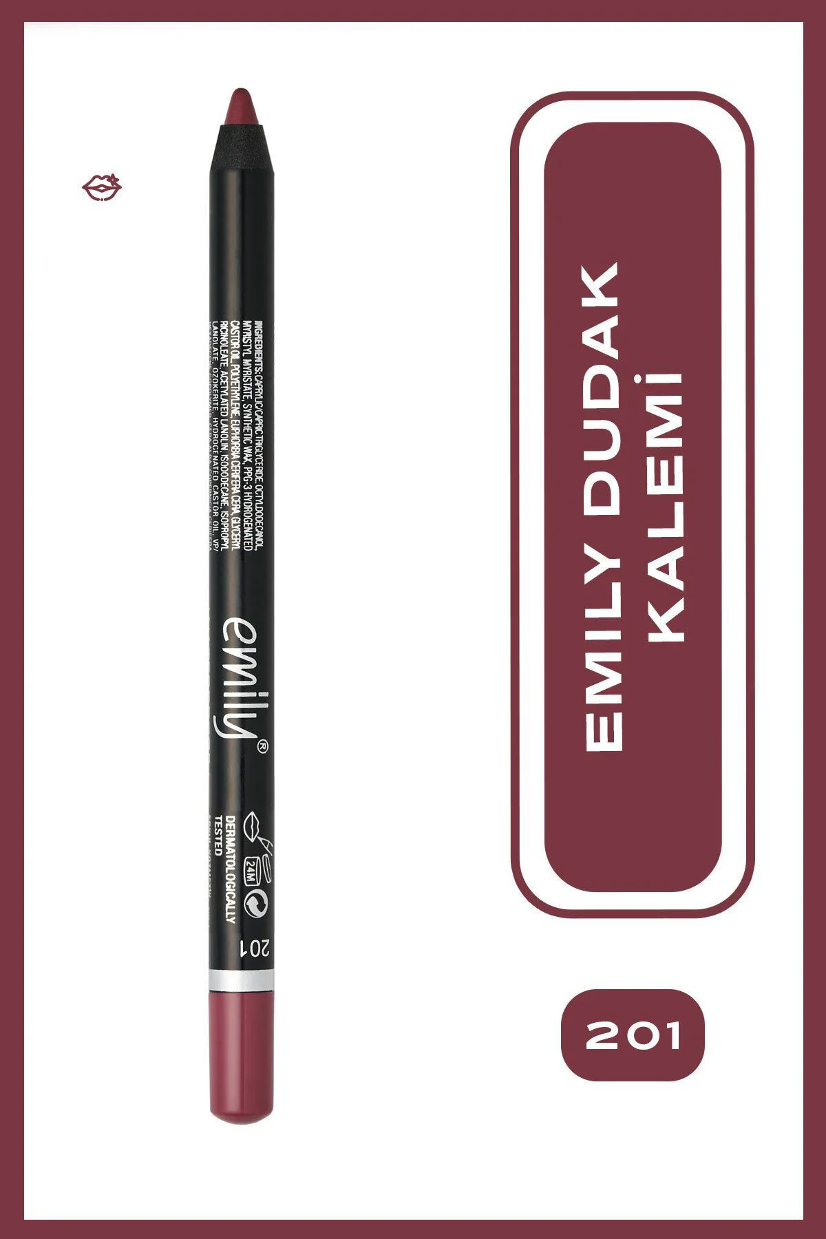 Emily Long Lasting Lip Pencil No: 201 - Uzun Süre Kalıcı Dudak Ka