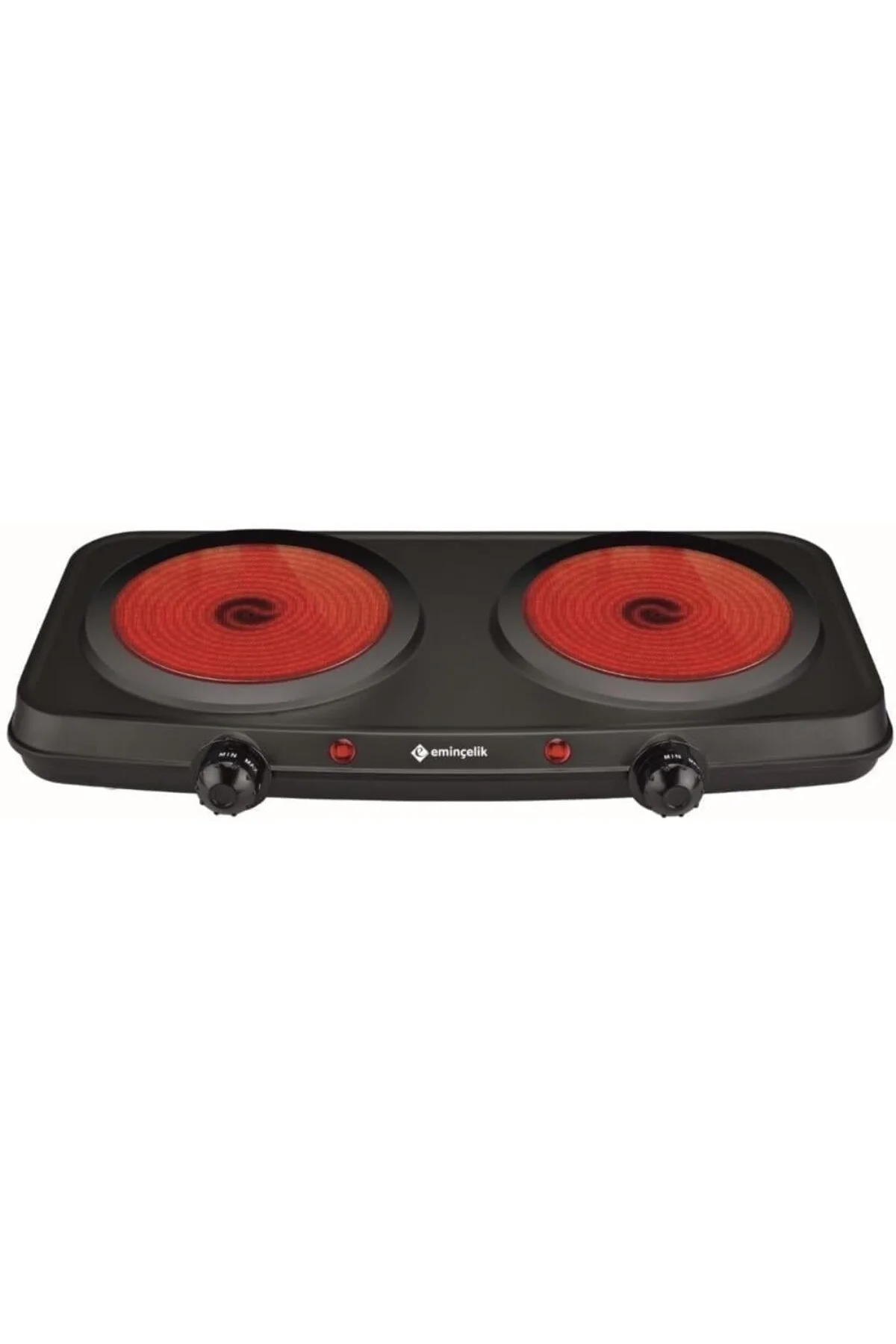 Eminçelik EC-SÜ VCB 02 2400 W Set Üstü İki Göz Seramik Camlı Siya