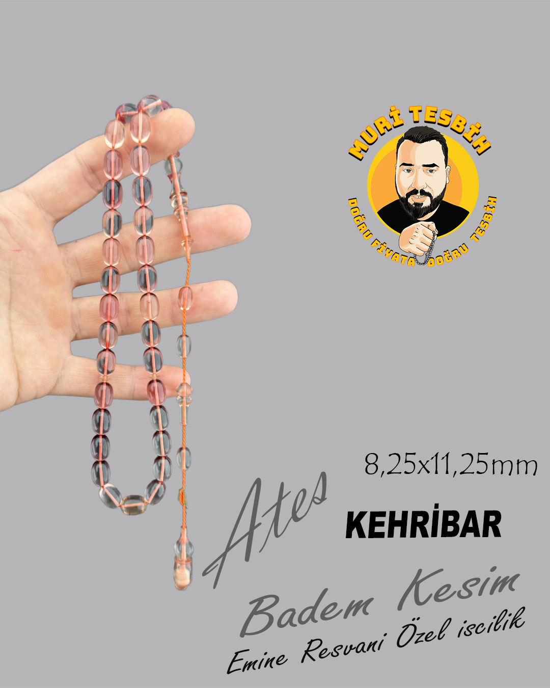 EMİNE REŞVANİ ATEŞ KEHRİBAR BADEM KESİM 8,25X11,25 EMİNE REŞVANİ ATEŞ KEHRİBAR BADEM KESİM 8,25X11,25
