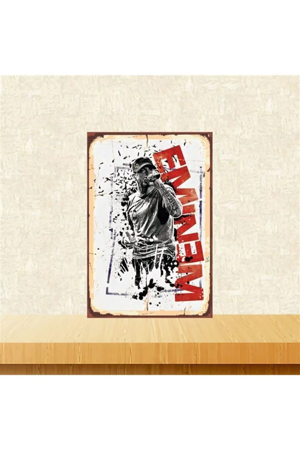 Eminem Tasarımlı 20-30 Cm Retro Ahşap Poster Tkfx4355