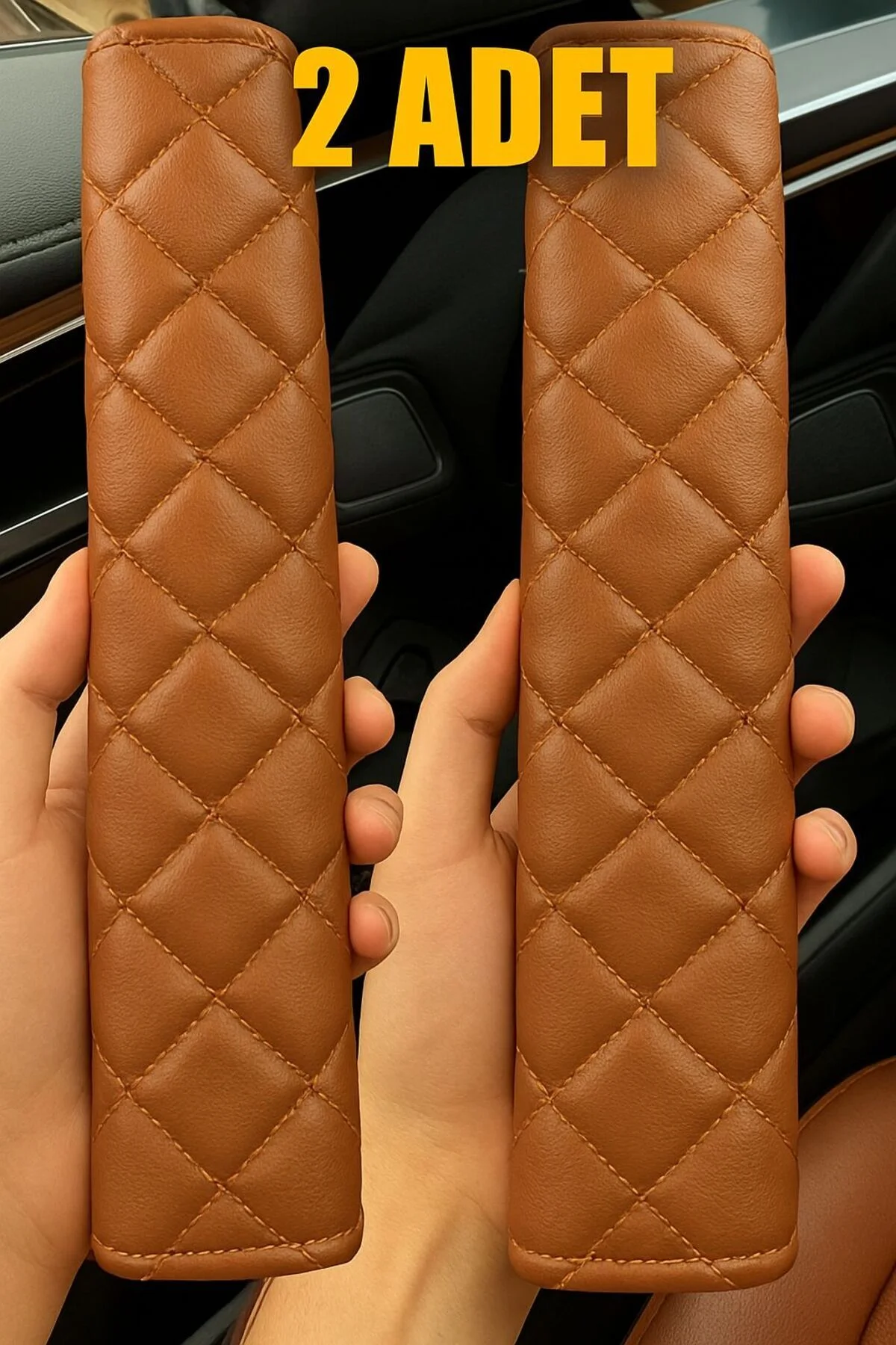 Emniyet Kemer Kılıfı Lüks Taba 2 Ad - Görsel 2