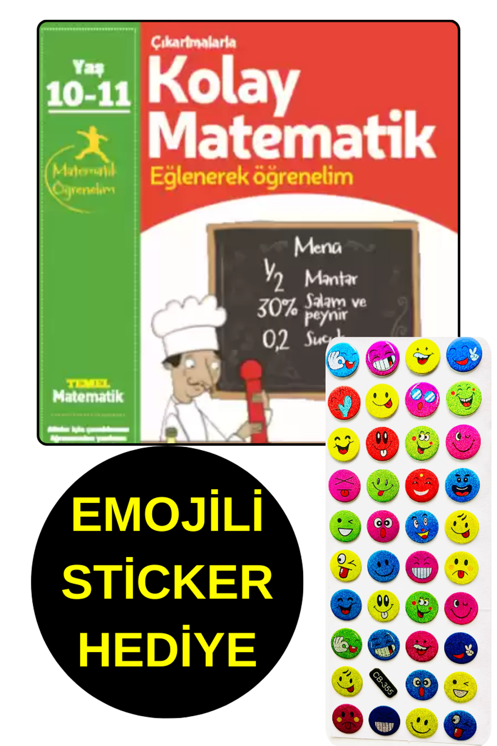 EMOJİLİ  STİCKER HEDİYE -  10 , 11 YAŞ - KOLAY MATEMATİK - EĞLENE