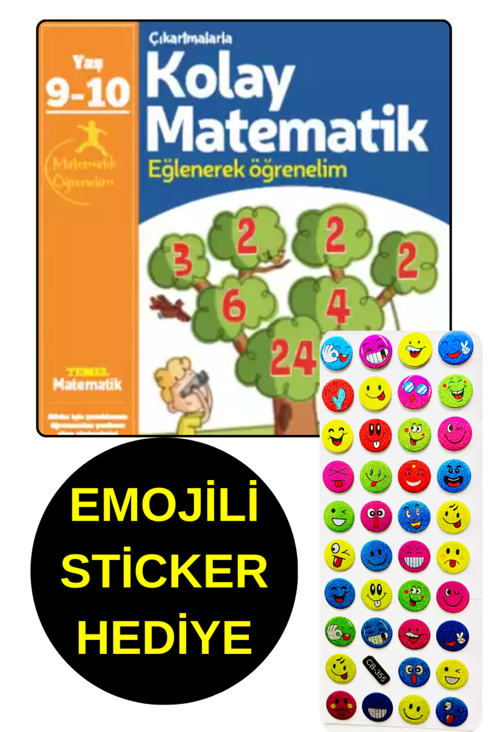 EMOJİLİ  STİCKER HEDİYE -  9 , 10 YAŞ - KOLAY MATEMATİK - EĞLENER