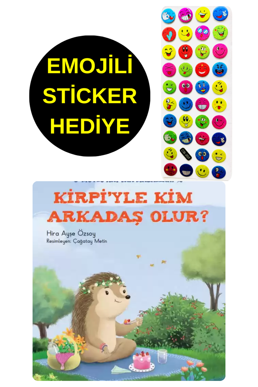 EMOJİLİ  STİCKER HEDİYE  - OKUL ÖNCESİ RESİMLİ KİTAPLAR  - KİRPİY