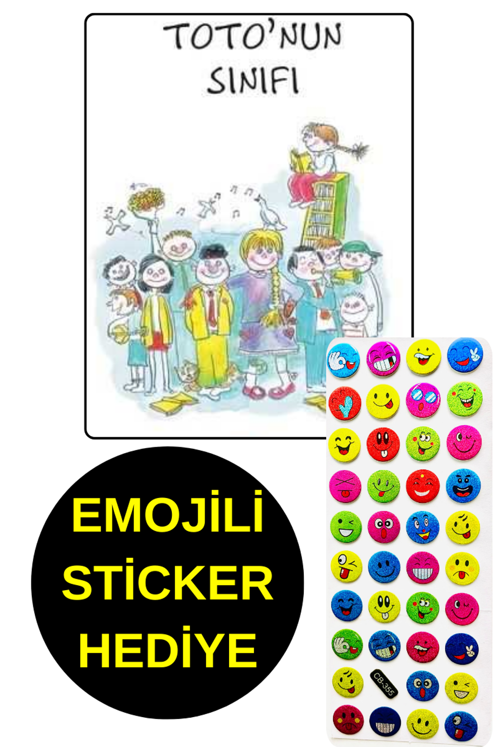 EMOJİLİ  STİCKER HEDİYE  - OKUL ÖNCESİ RESİMLİ KİTAPLAR  - TOTO'N