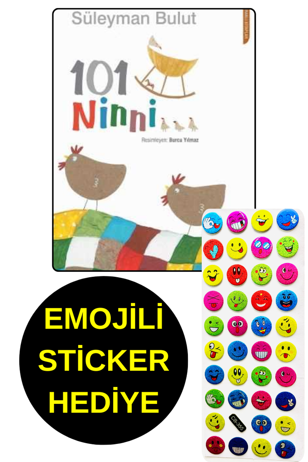 EMOJİLİ  STİCKER HEDİYE  - OKUL ÖNCESİ RESİMLİ KİTAPLAR  - 101 Nİ