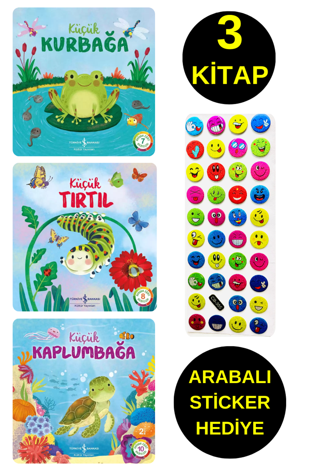 EMOJİLİ  STİCKER HEDİYE  - OKUL ÖNCESİ RESİMLİ KİTAPLAR  - KÜÇÜK 