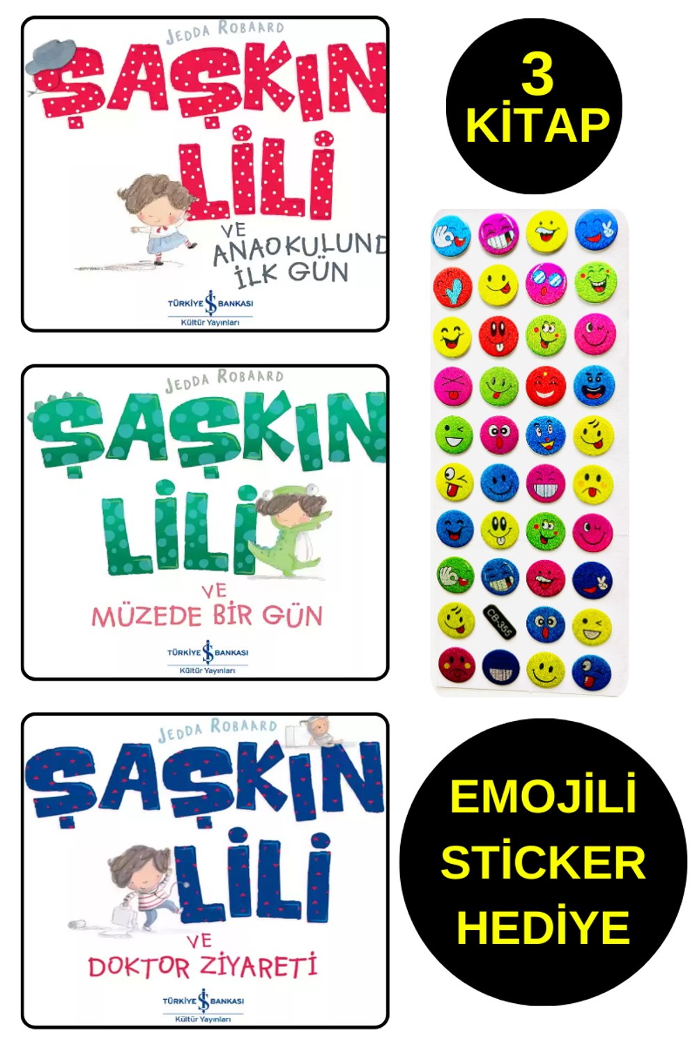 EMOJİLİ  STİCKER HEDİYE - OKUL ÖNCESİ RESİMLİ KİTAPLAR  - ŞAŞKIN 