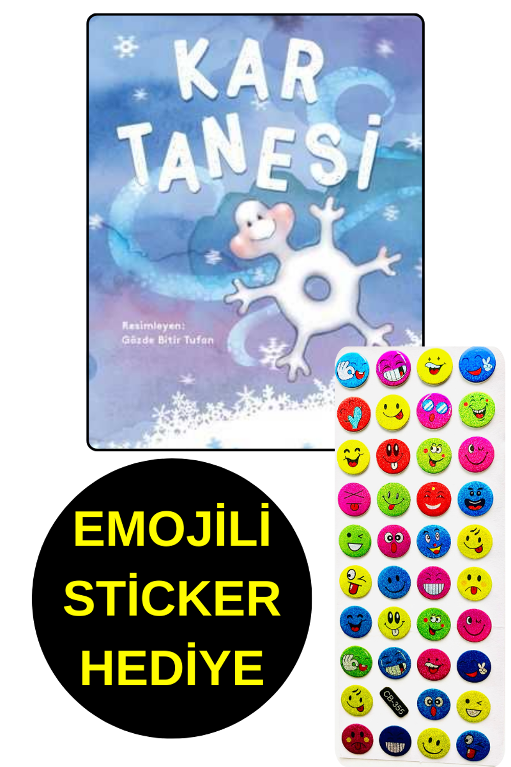 EMOJİLİ  STİCKER HEDİYE  - OKUL ÖNCESİ RESİMLİ KİTAPLAR  - KAR TA